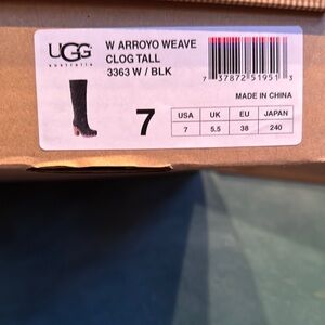 UGG Black Arroyo Weave Tall Clog Boots